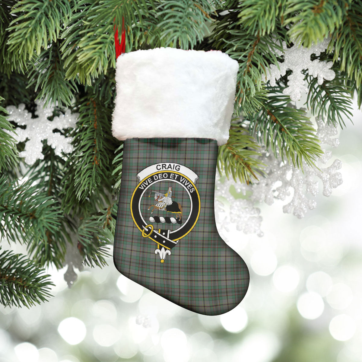 Clan Craig Tartan Crest Christmas Stocking WN45 Craig Tartan Tartan Stocking   