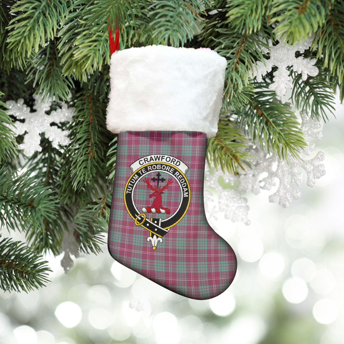 Clan Crawford Ancient Tartan Crest Christmas Stocking OH72 Crawford Ancient Tartan Tartan Stocking   