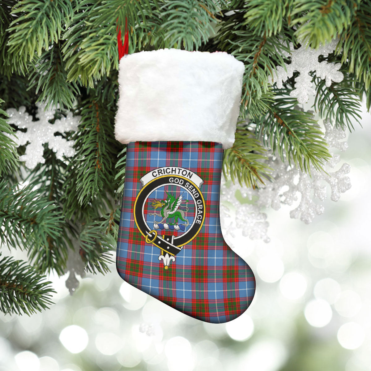 Clan Crichton Tartan Crest Christmas Stocking VG33 Crichton Tartan Tartan Stocking   