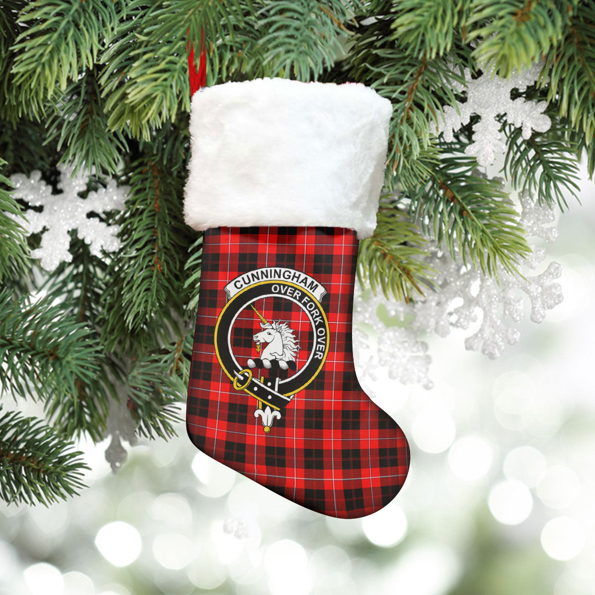 Clan Cunningham Modern Tartan Crest Christmas Stocking ZJ95 Cunningham Modern Tartan Tartan Stocking   