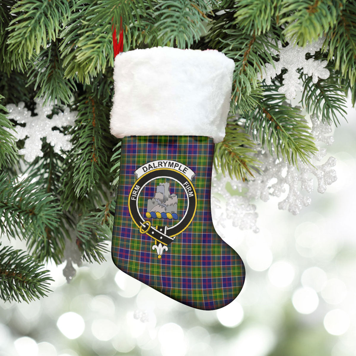 Clan Dalrymple Tartan Crest Christmas Stocking ET67 Dalrymple Tartan Tartan Stocking   