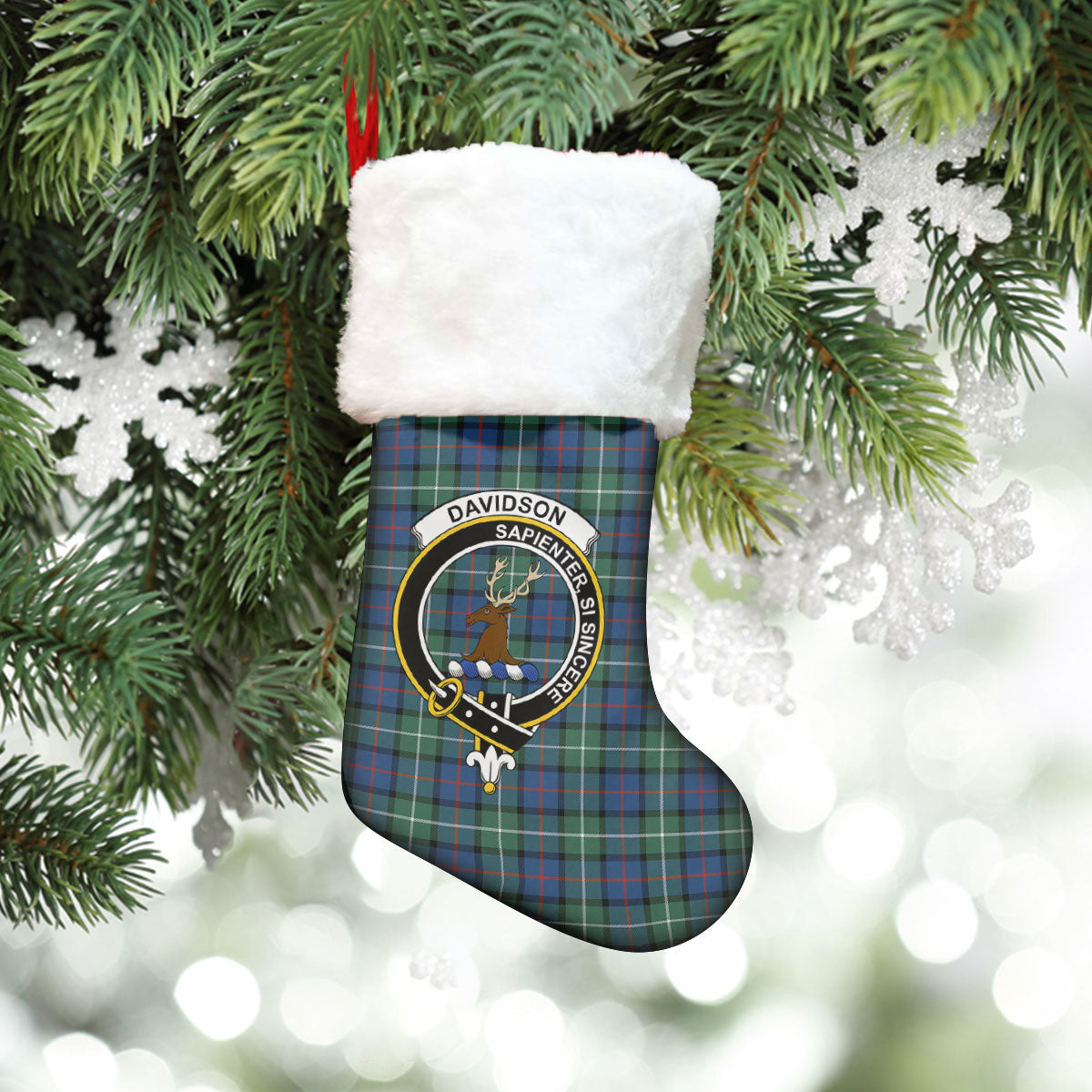 Clan Davidson of Tulloch Tartan Crest Christmas Stocking DF27 Davidson of Tulloch Tartan Tartan Stocking   