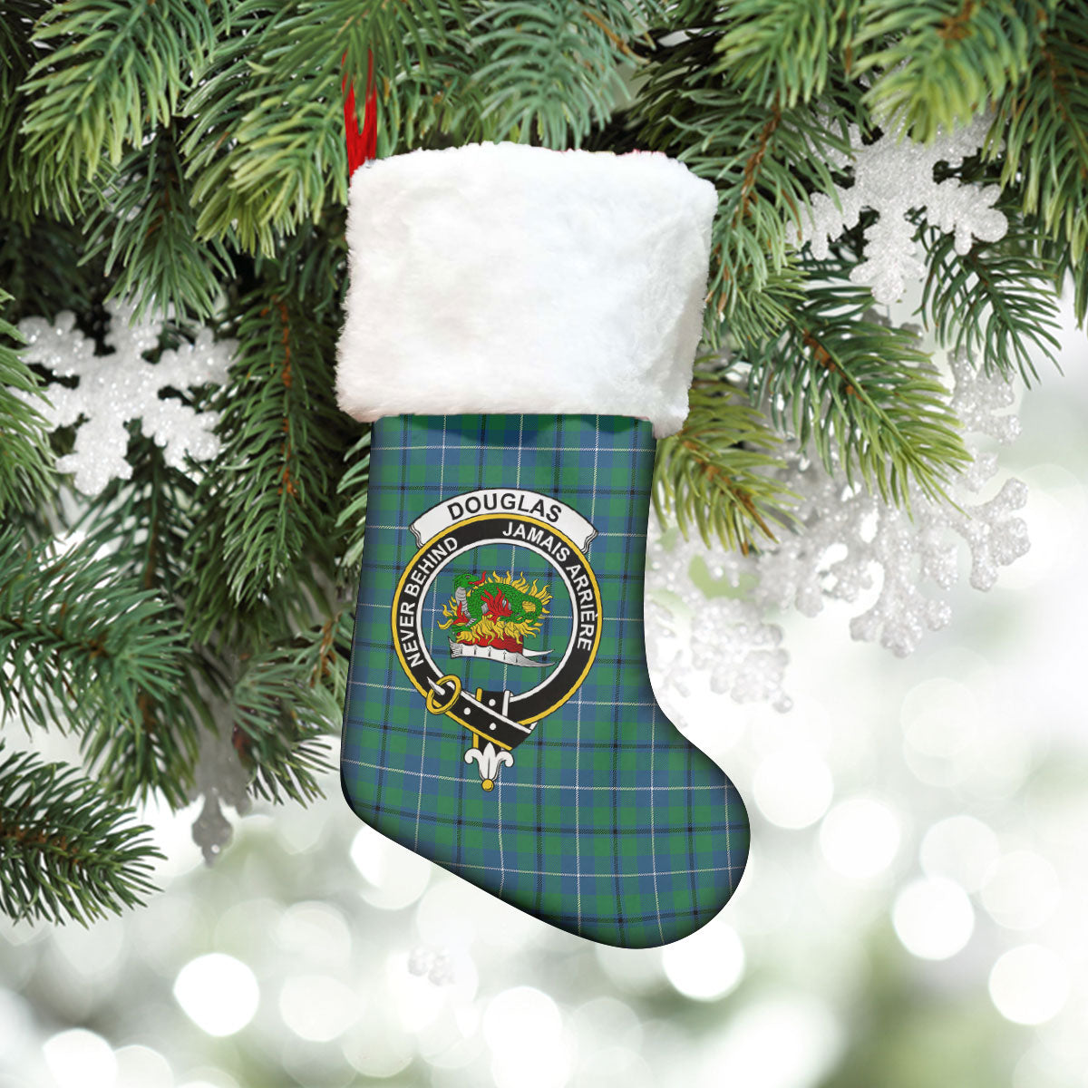 Clan Douglas Ancient Tartan Crest Christmas Stocking VL99 Douglas Ancient Tartan Tartan Stocking   