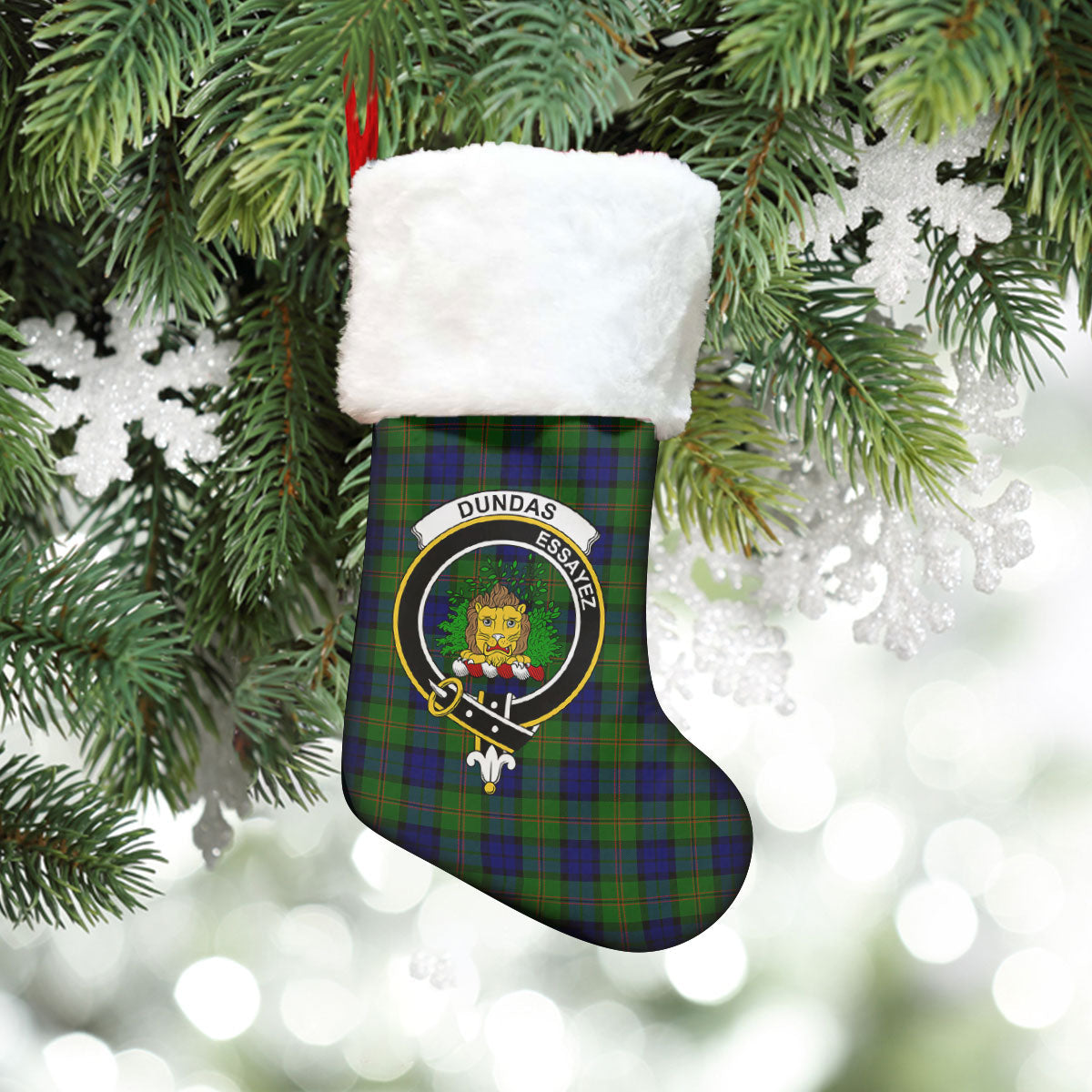 Clan Dundas Modern Tartan Crest Christmas Stocking DH84 Dundas Modern Tartan Tartan Stocking   