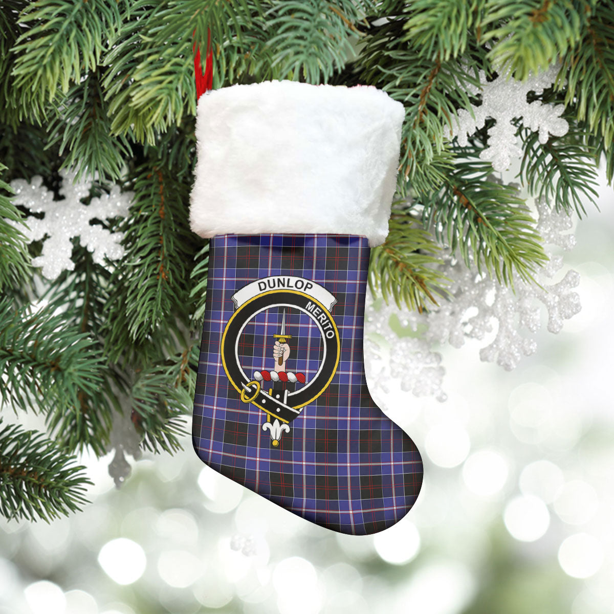 Clan Dunlop Modern Tartan Crest Christmas Stocking ZJ28 Dunlop Modern Tartan Tartan Stocking   