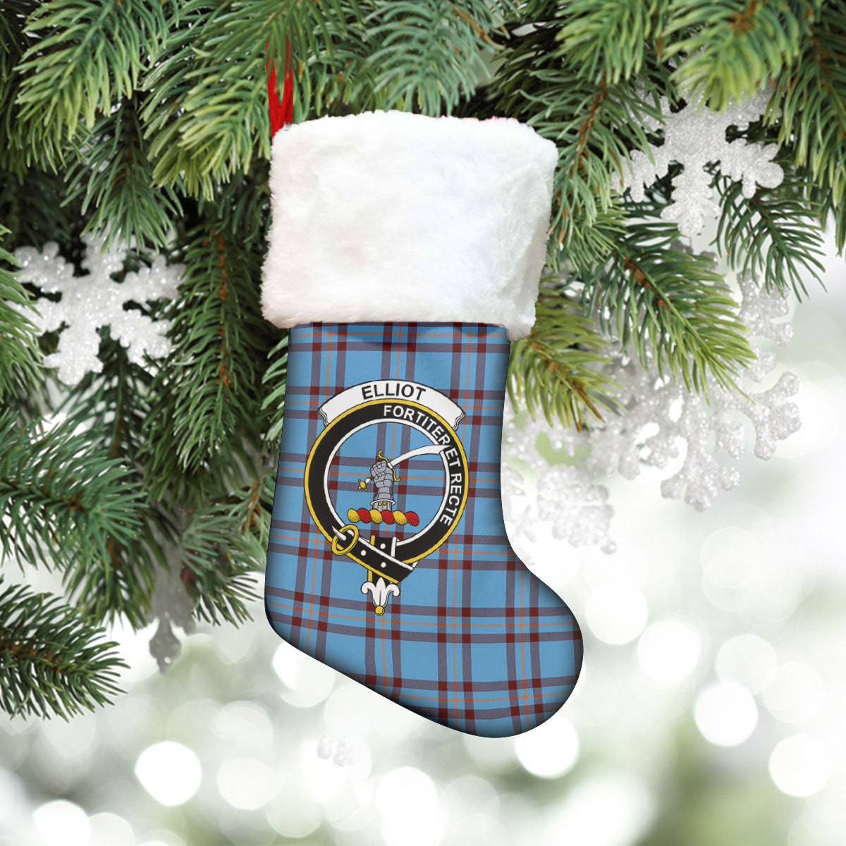 Clan Elliot Ancient Tartan Crest Christmas Stocking KK61 Elliot Ancient Tartan Tartan Stocking   