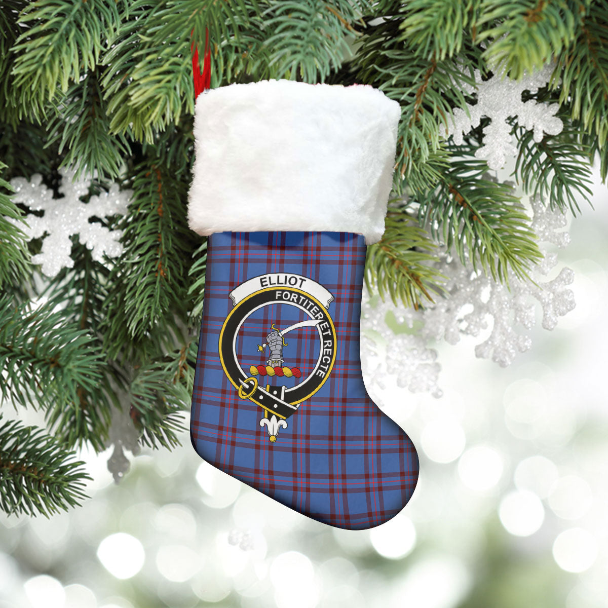 Clan Elliot Modern Tartan Crest Christmas Stocking LQ15 Elliot Modern Tartan Tartan Stocking   