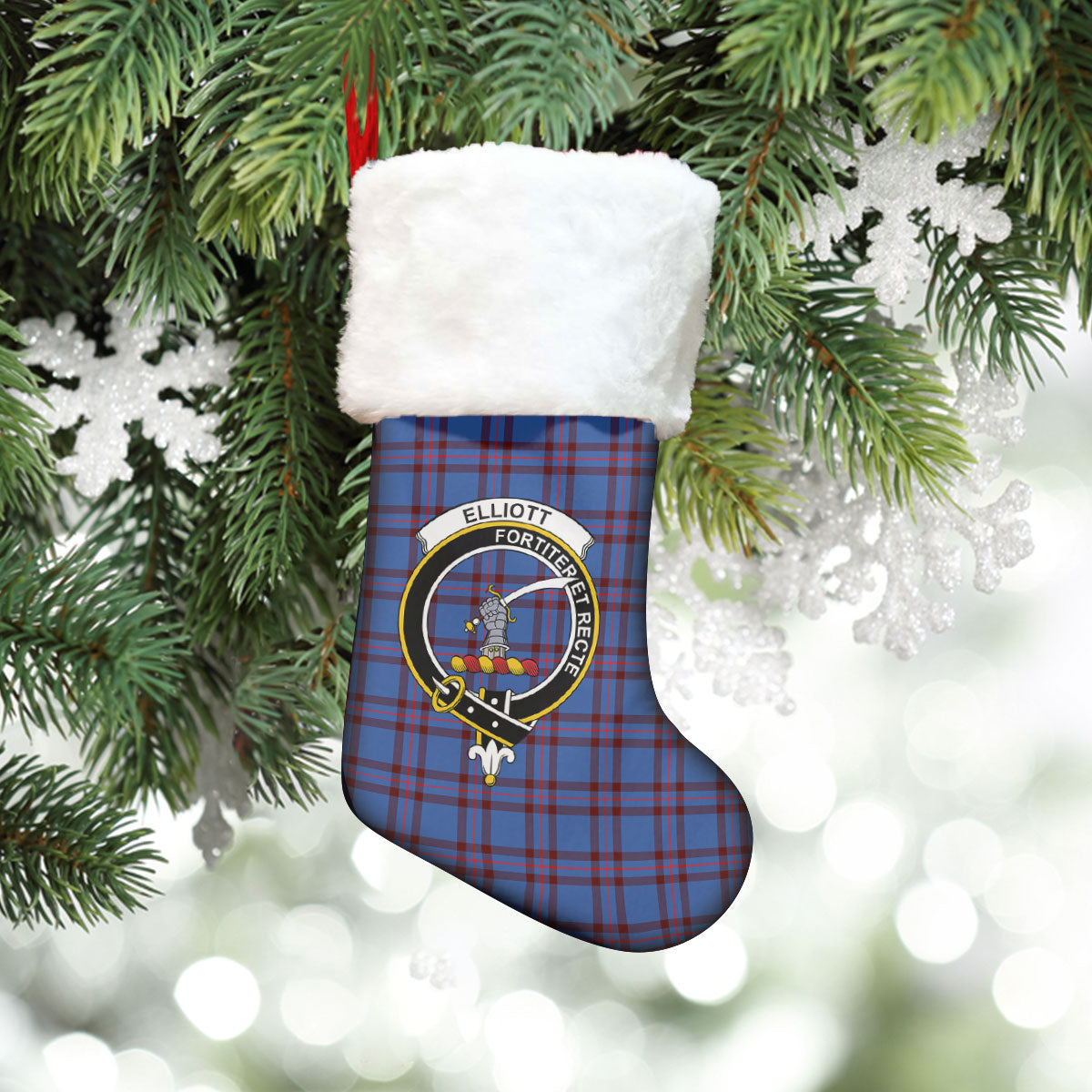 Clan Elliott Modern Tartan Crest Christmas Stocking UE87 Elliott Modern Tartan Tartan Stocking   