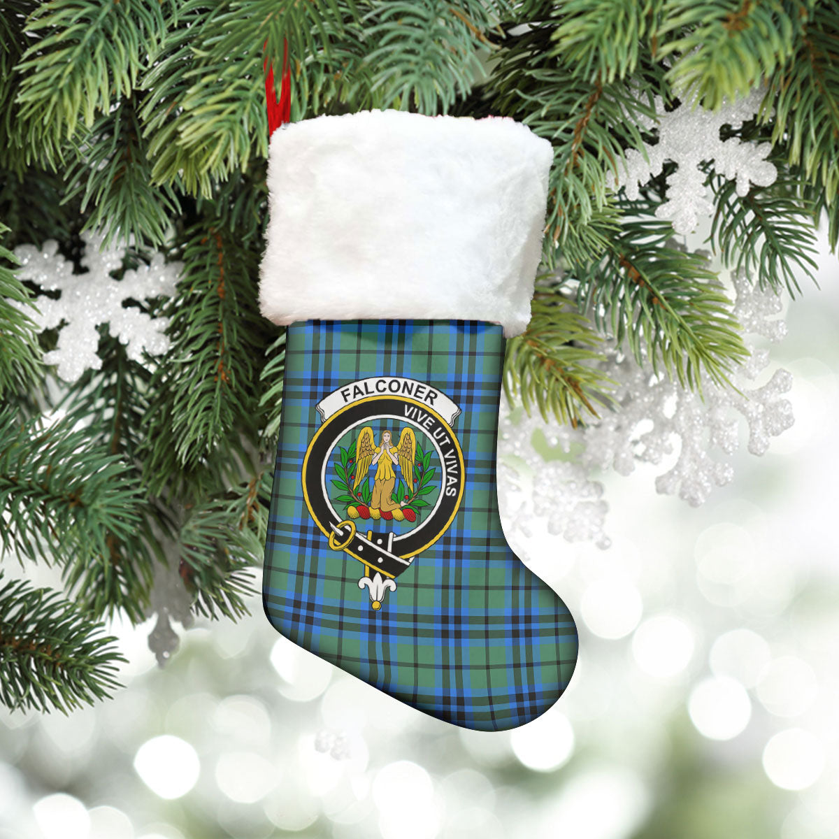 Clan Falconer Tartan Crest Christmas Stocking DU88 Falconer Tartan Tartan Stocking   