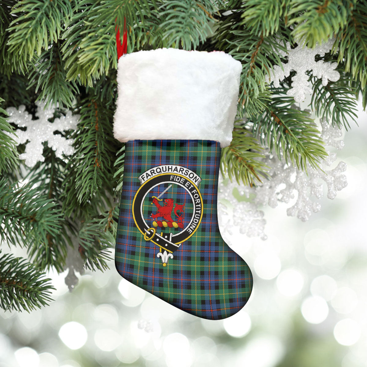 Clan Farquharson Ancient Tartan Crest Christmas Stocking FW86 Farquharson Ancient Tartan Tartan Stocking   