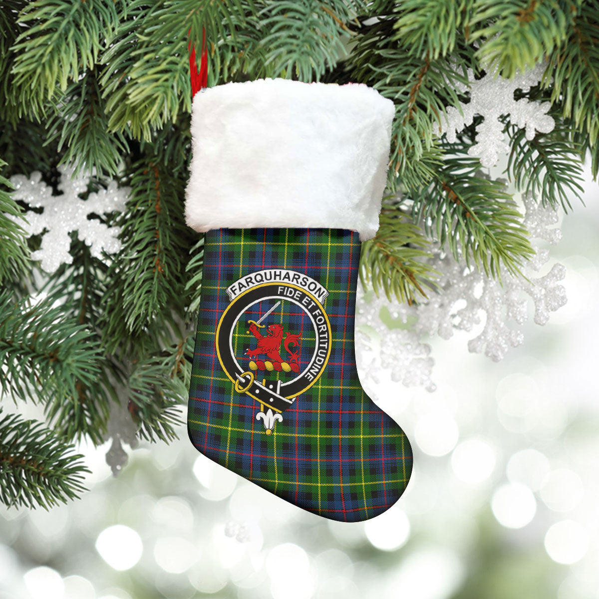 Clan Farquharson Modern Tartan Crest Christmas Stocking DI59 Farquharson Modern Tartan Tartan Stocking   