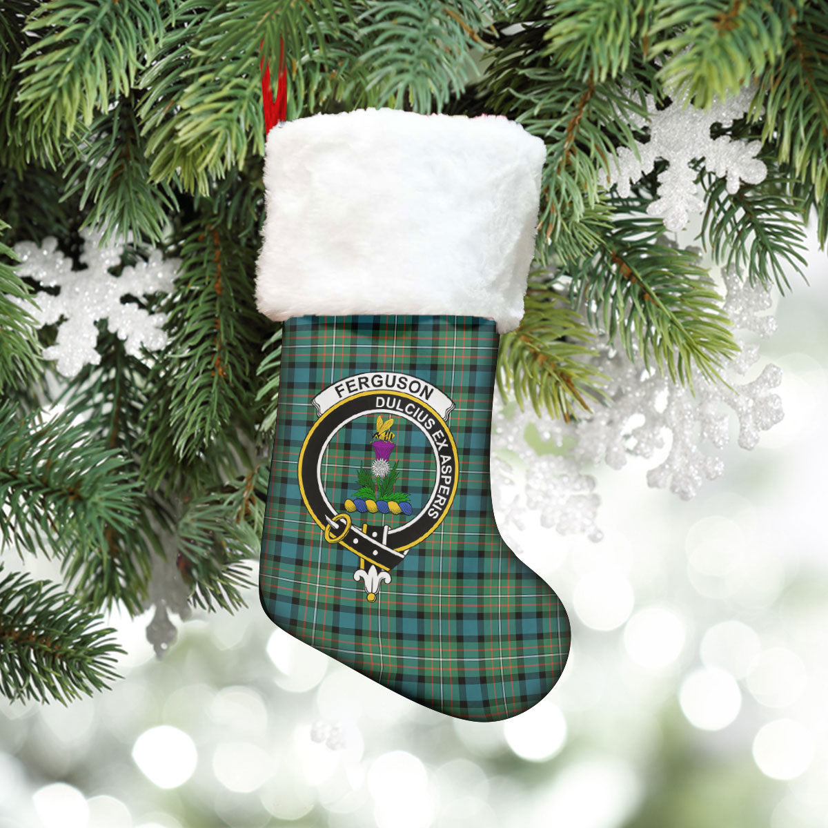 Clan Ferguson Ancient Tartan Crest Christmas Stocking IO54 Ferguson Ancient Tartan Tartan Stocking   