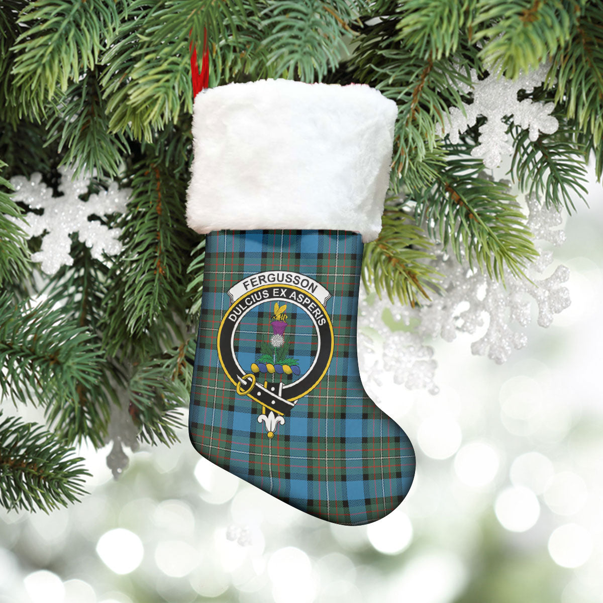 Clan Fergusson Ancient Tartan Crest Christmas Stocking QL63 Fergusson Ancient Tartan Tartan Stocking   