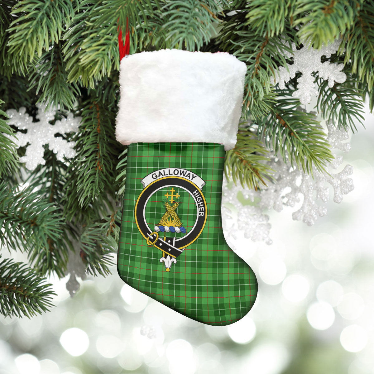 Clan Galloway District Tartan Crest Christmas Stocking KZ56 Galloway District Tartan Tartan Stocking   