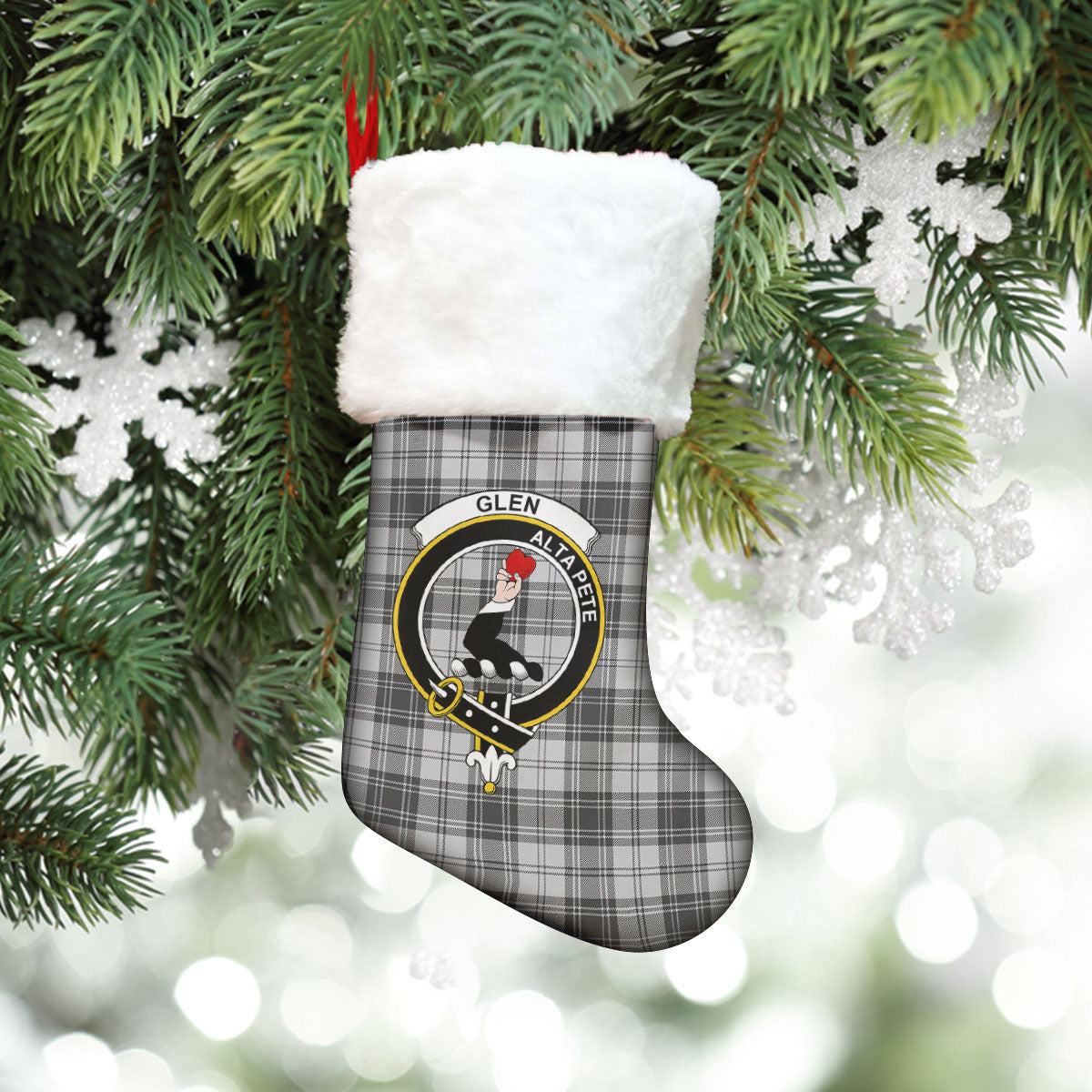 Clan Glen Tartan Crest Christmas Stocking DB52 Glen Tartan Tartan Stocking   