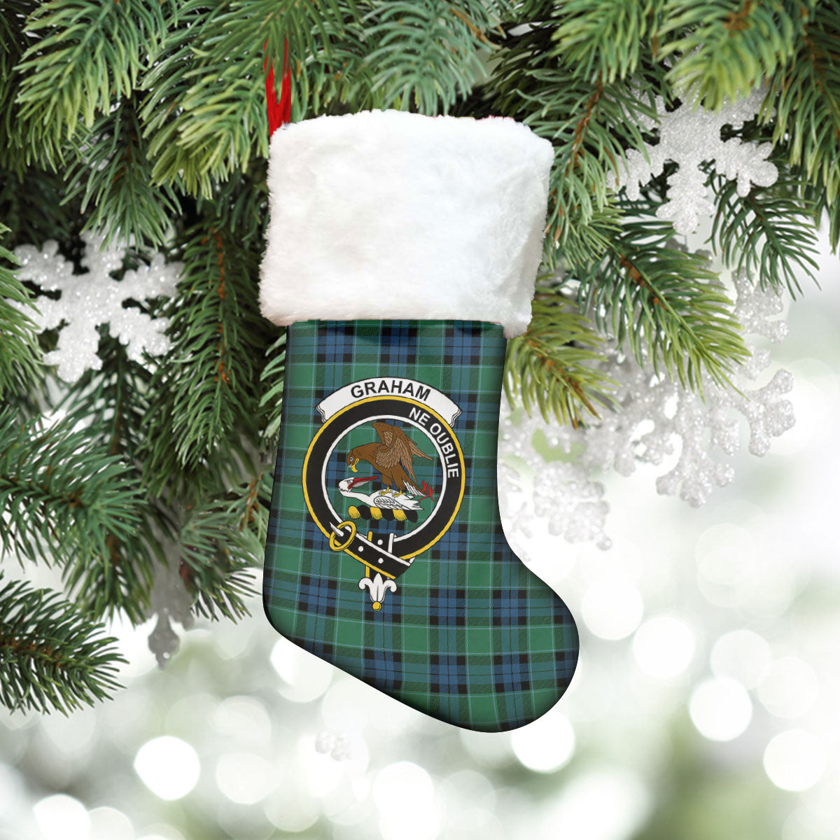 Clan Graham of Menteith Ancient Tartan Crest Christmas Stocking FU46 Graham of Menteith Ancient Tartan Tartan Stocking   