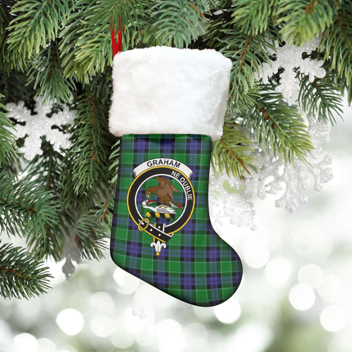 Clan Graham of Menteith Modern Tartan Crest Christmas Stocking MW67 Graham of Menteith Modern Tartan Tartan Stocking   