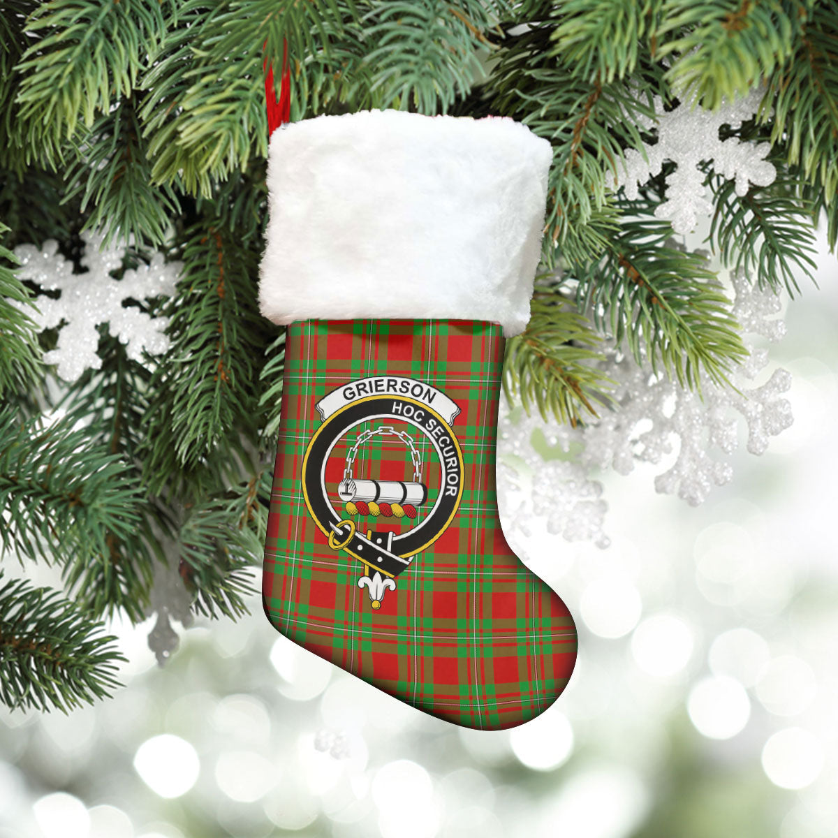 Clan Grierson Tartan Crest Christmas Stocking QO56 Grierson Tartan Tartan Stocking   