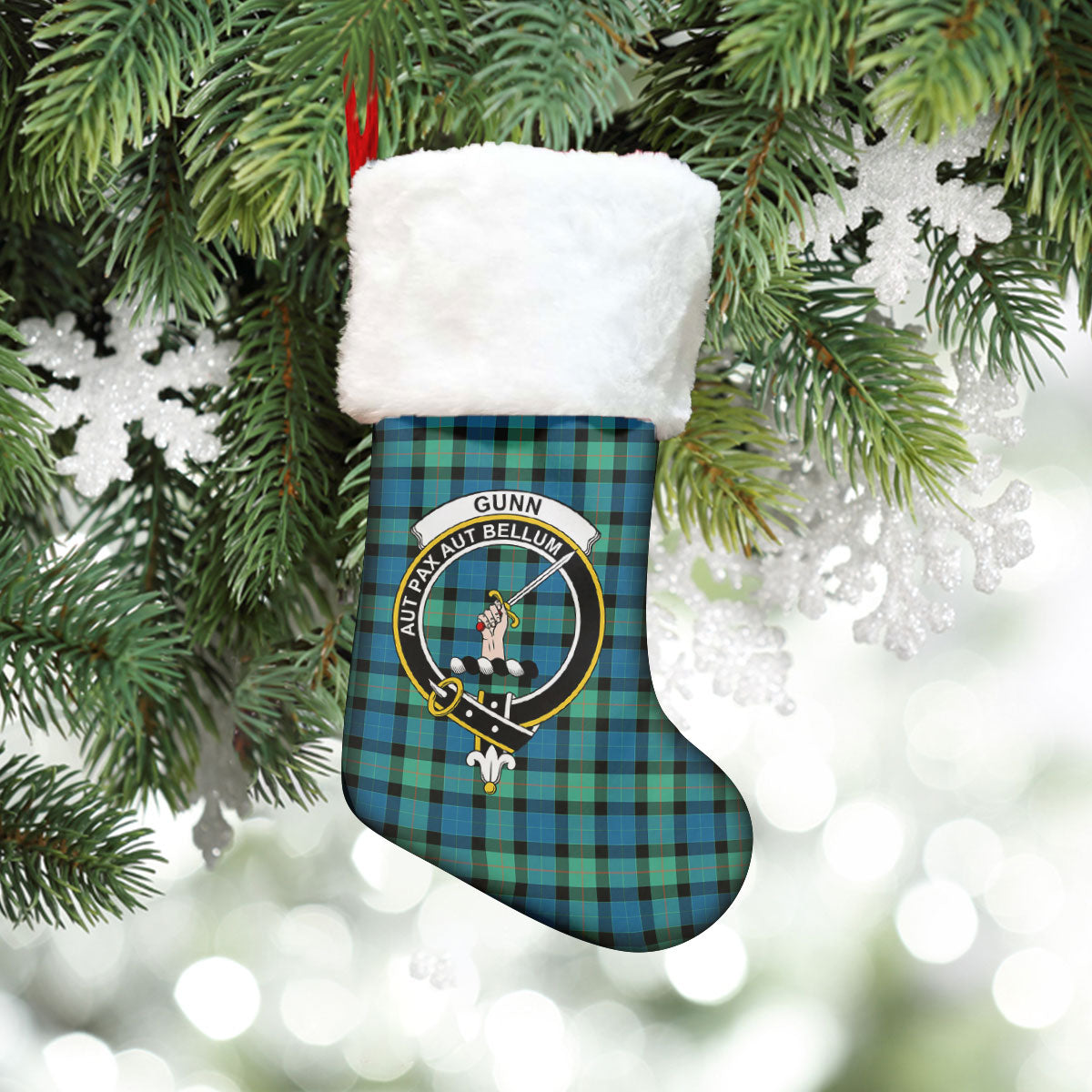 Clan Gunn Ancient Tartan Crest Christmas Stocking RQ60 Gunn Ancient Tartan Tartan Stocking   