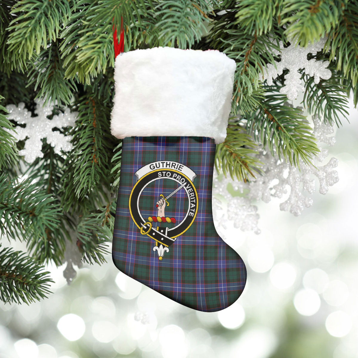 Clan Guthrie Modern Tartan Crest Christmas Stocking YW36 Guthrie Modern Tartan Tartan Stocking   