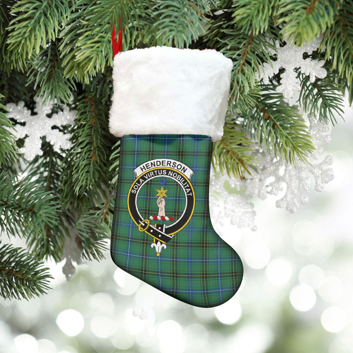 Clan Henderson Ancient Tartan Crest Christmas Stocking JT86 Henderson Ancient Tartan Tartan Stocking   