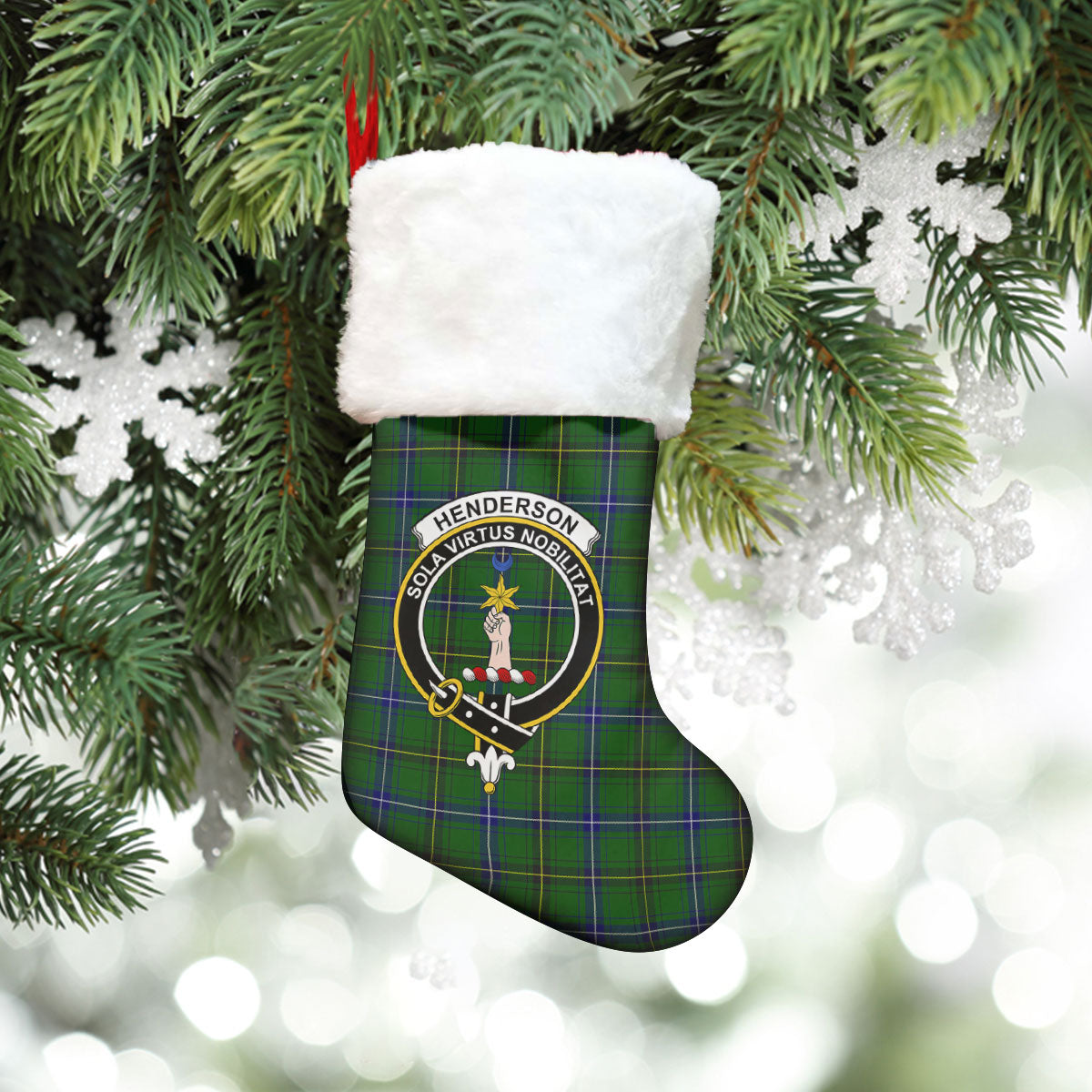 Clan Henderson Modern Tartan Crest Christmas Stocking UH47 Henderson Modern Tartan Tartan Stocking   