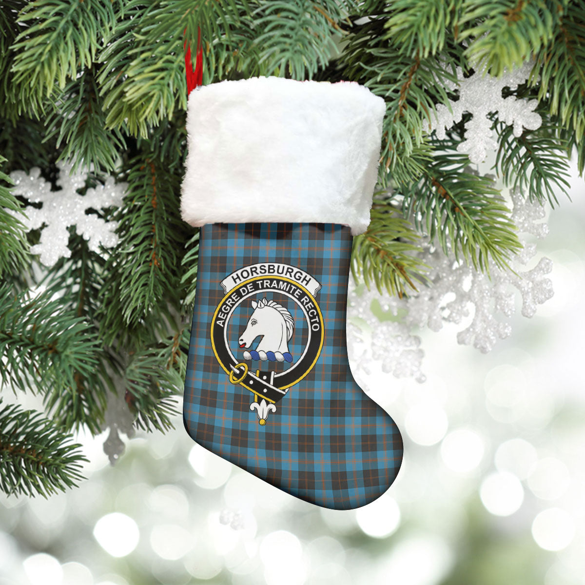 Clan Horsburgh Tartan Crest Christmas Stocking UI91 Horsburgh Tartan Tartan Stocking   