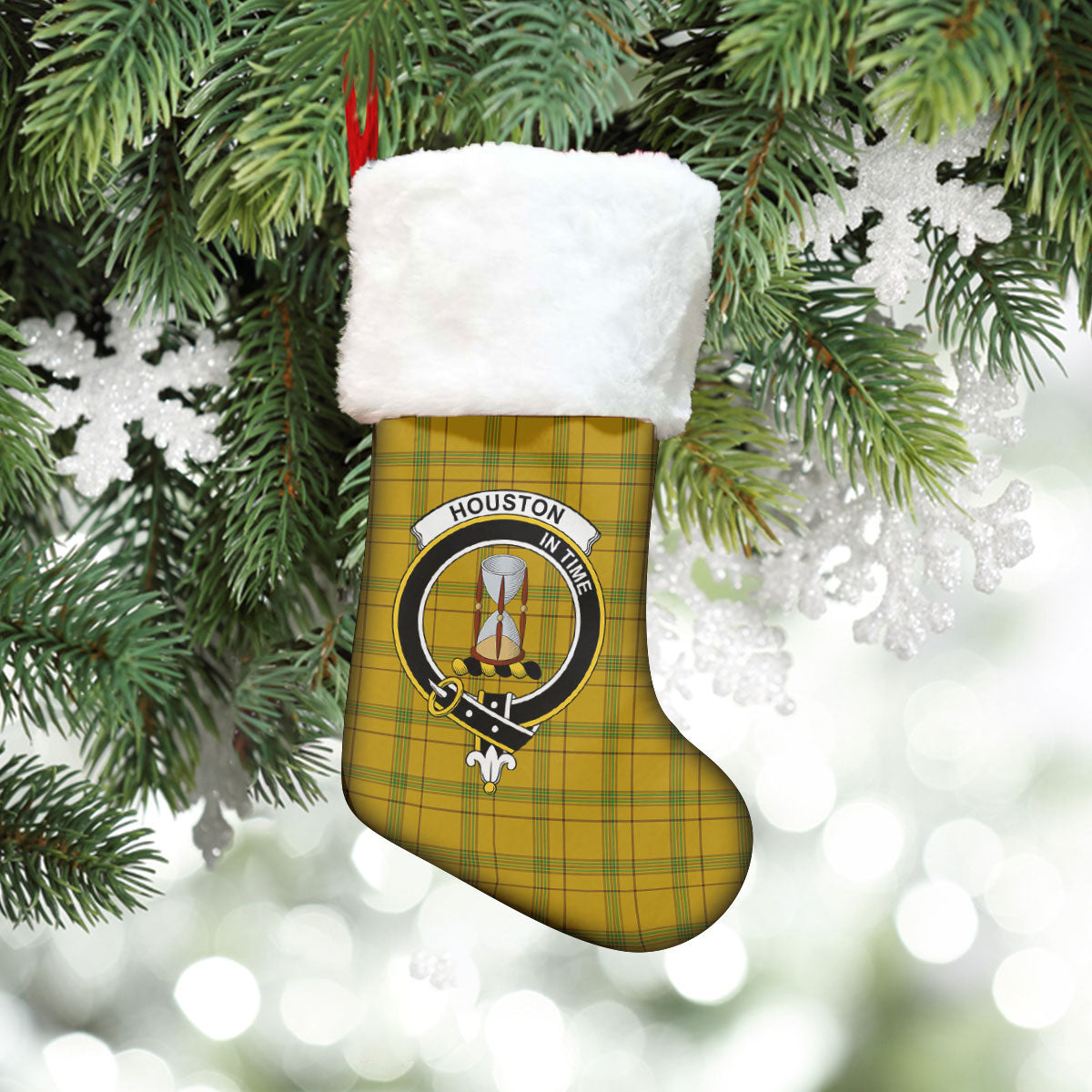 Clan Houston Tartan Crest Christmas Stocking BJ36 Houston Tartan Tartan Stocking   