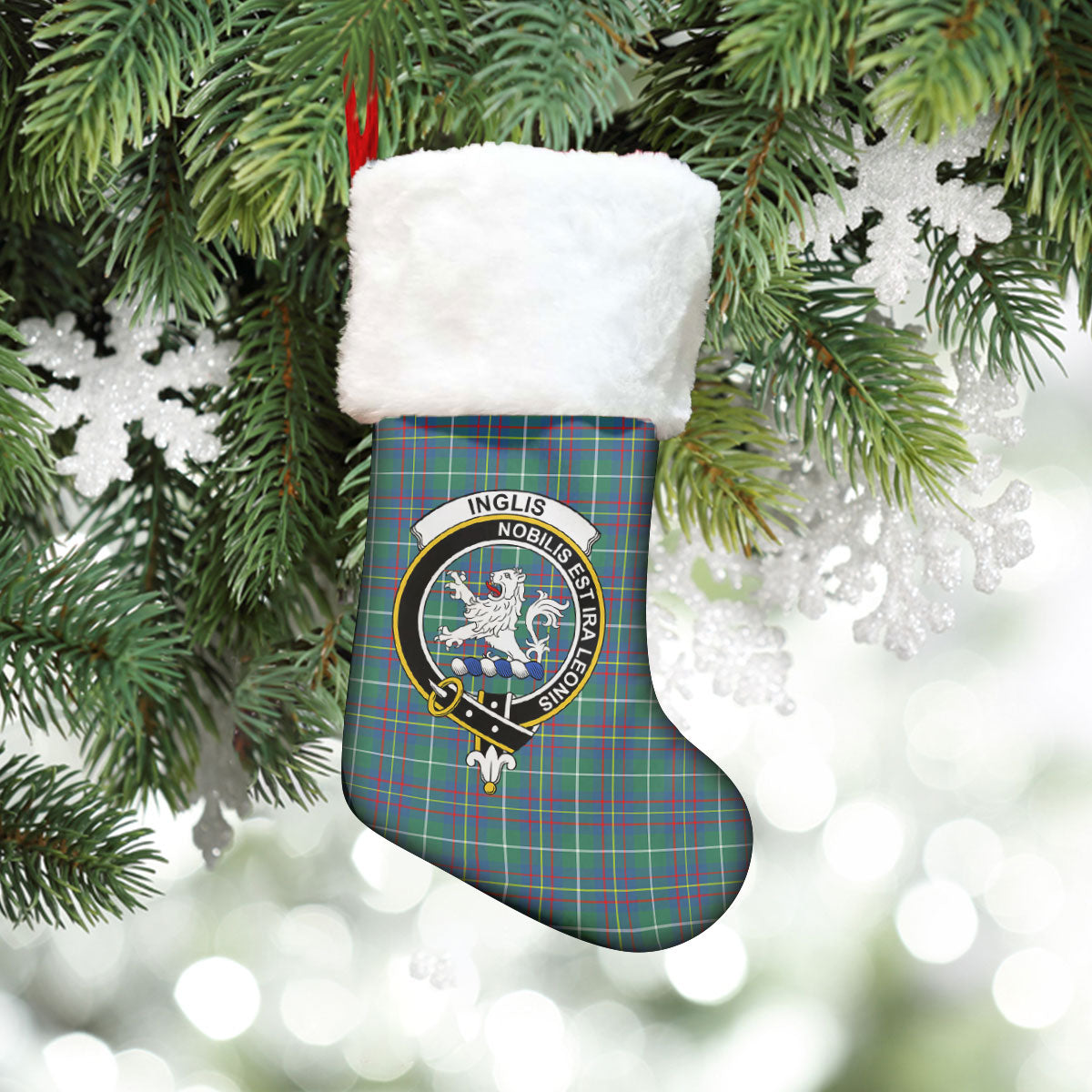 Clan Inglis Ancient Tartan Crest Christmas Stocking PH76 Inglis Ancient Tartan Tartan Stocking   