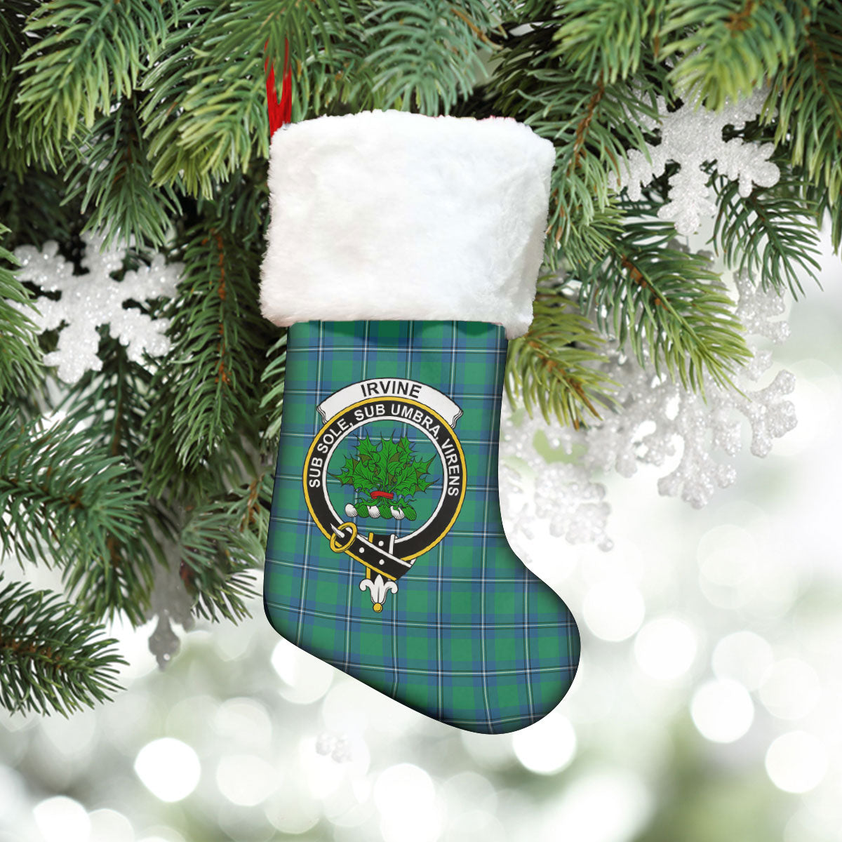 Clan Irvine Ancient Tartan Crest Christmas Stocking GC81 Irvine Ancient Tartan Tartan Stocking   