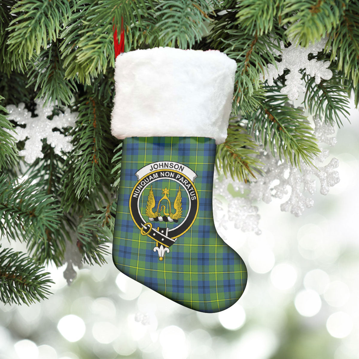 Clan Johnson Ancient Tartan Crest Christmas Stocking KO89 Johnson Ancient Tartan Tartan Stocking   