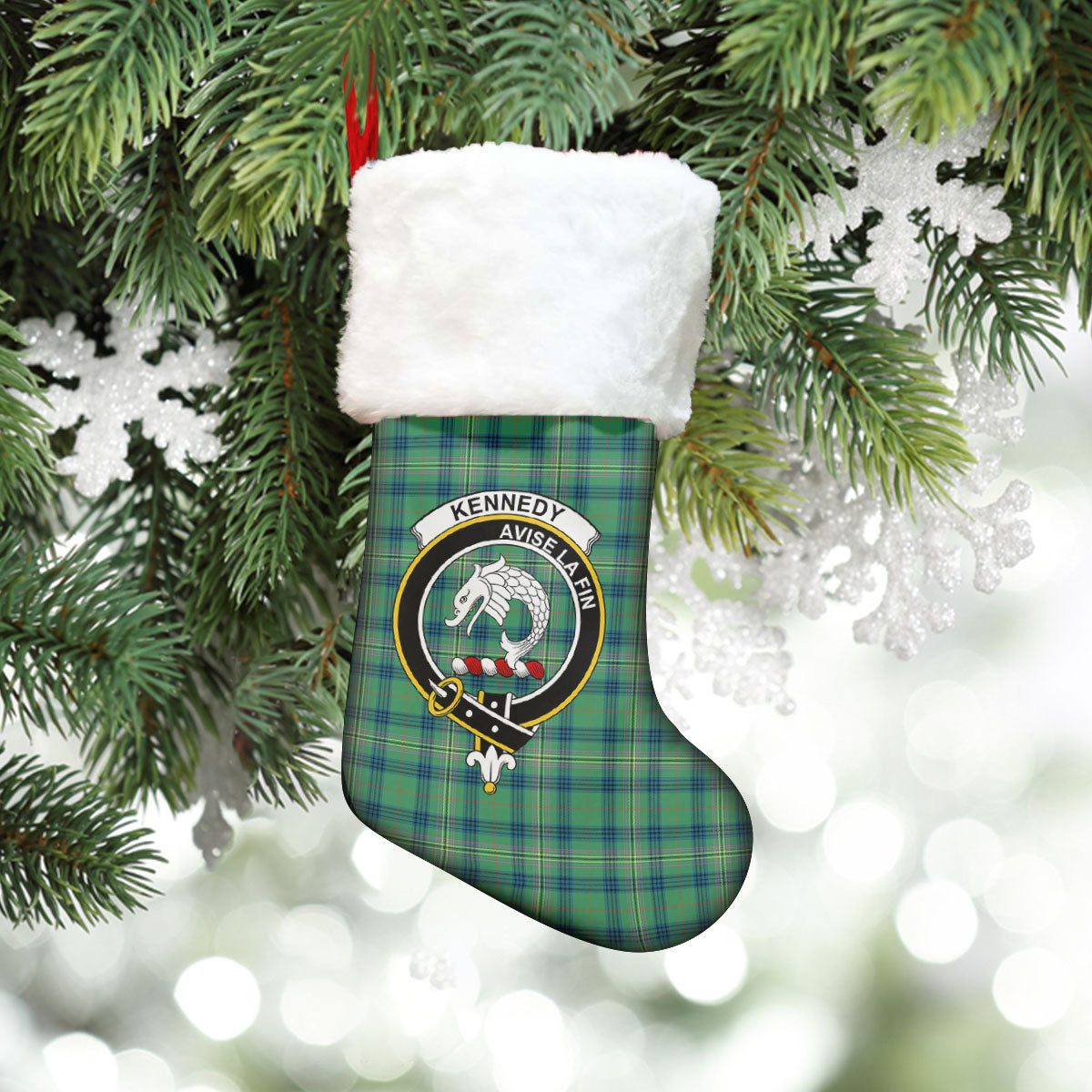 Clan Kennedy Ancient Tartan Crest Christmas Stocking NO90 Kennedy Ancient Tartan Tartan Stocking   