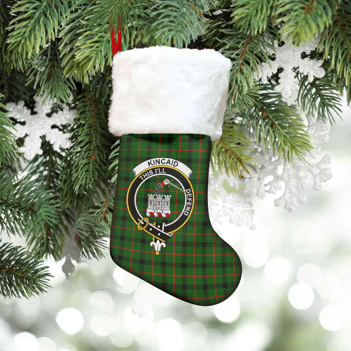 Clan Kincaid Tartan Crest Christmas Stocking XR28 Kincaid Tartan Tartan Stocking   