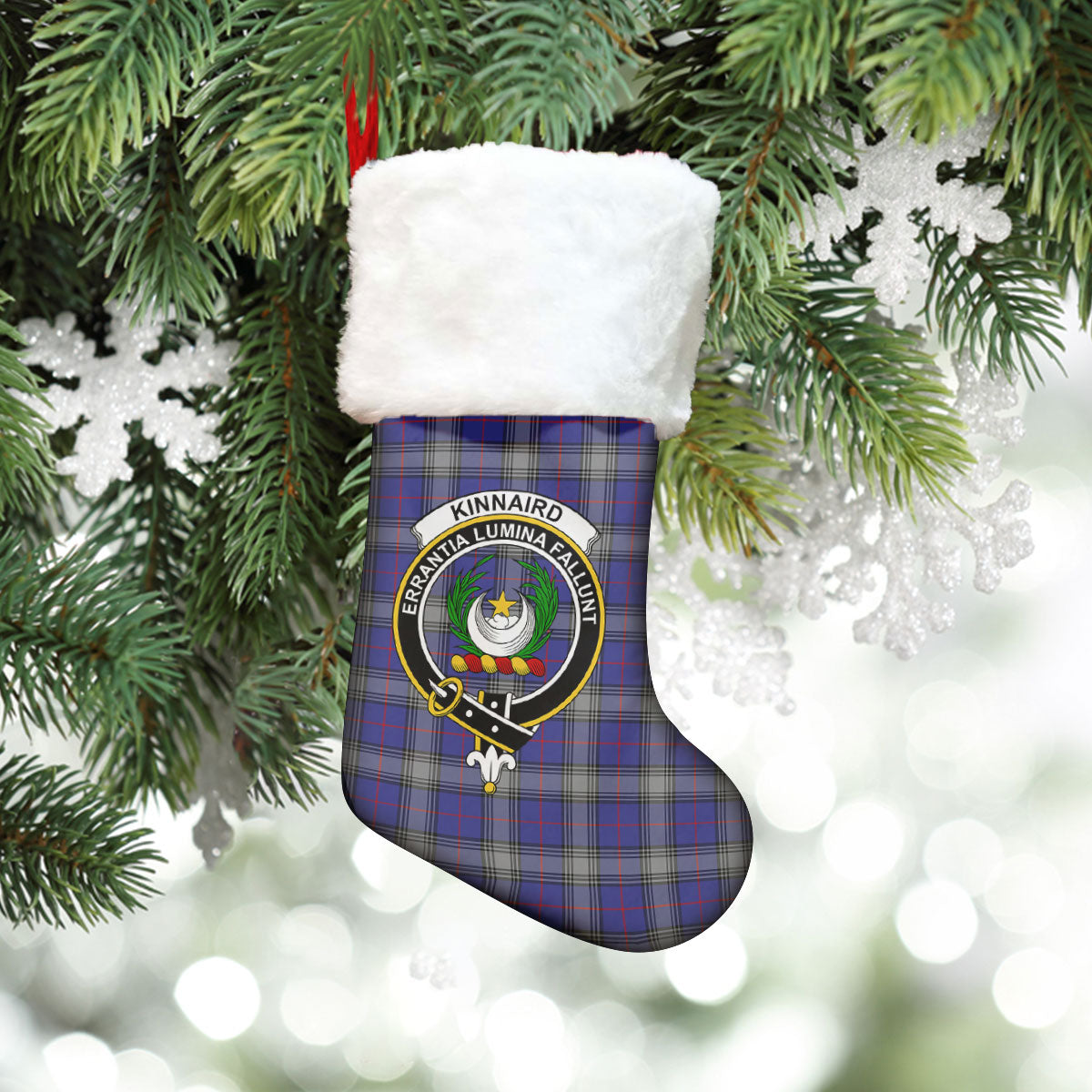 Clan Kinnaird Tartan Crest Christmas Stocking NQ77 Kinnaird Tartan Tartan Stocking   