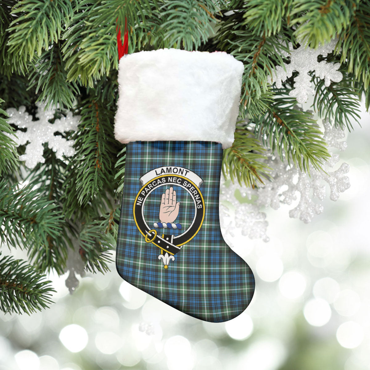 Clan Lamont Ancient Tartan Crest Christmas Stocking QD94 Lamont Ancient Tartan Tartan Stocking   