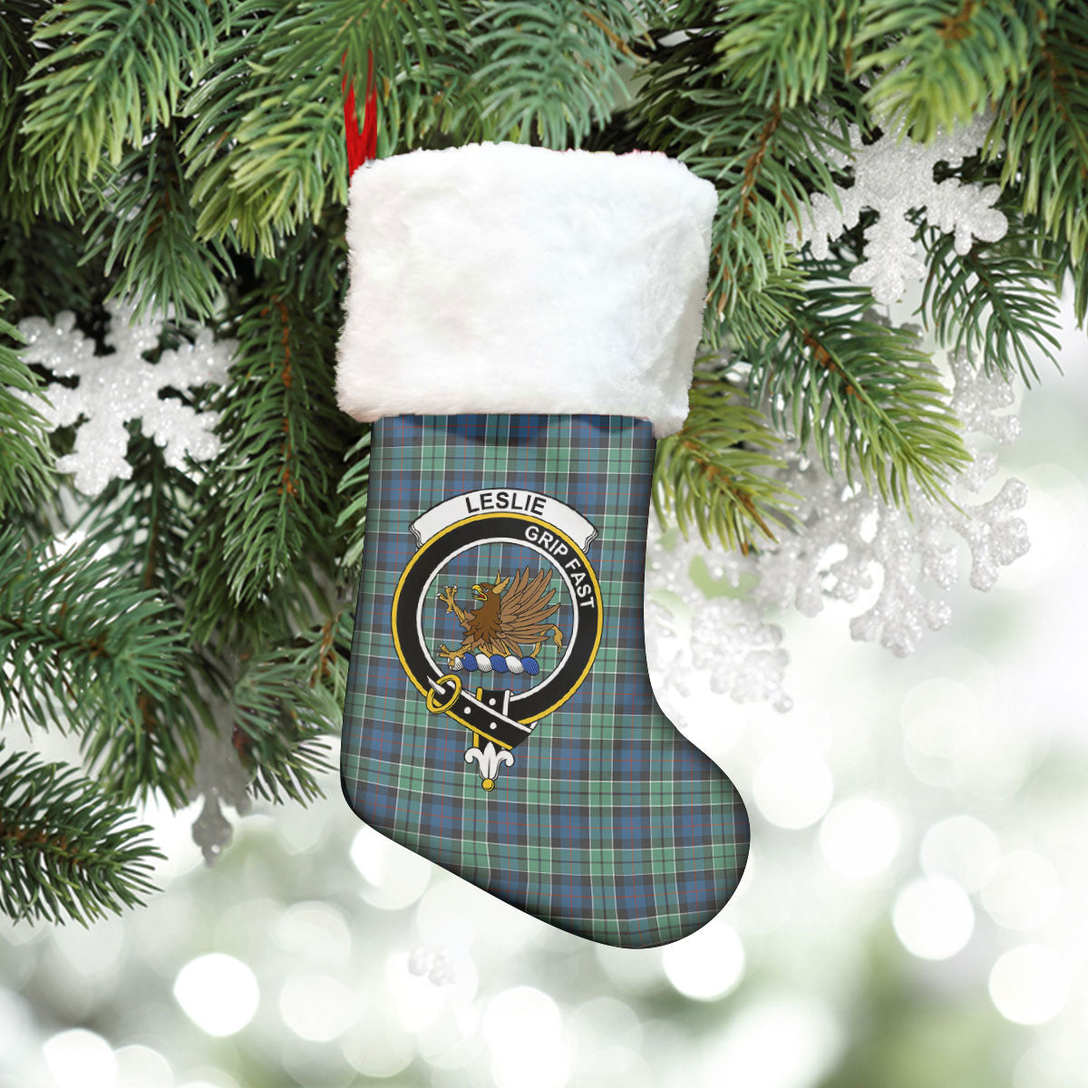 Clan Leslie Hunting Ancient Tartan Crest Christmas Stocking CT31 Leslie Hunting Ancient Tartan Tartan Stocking   