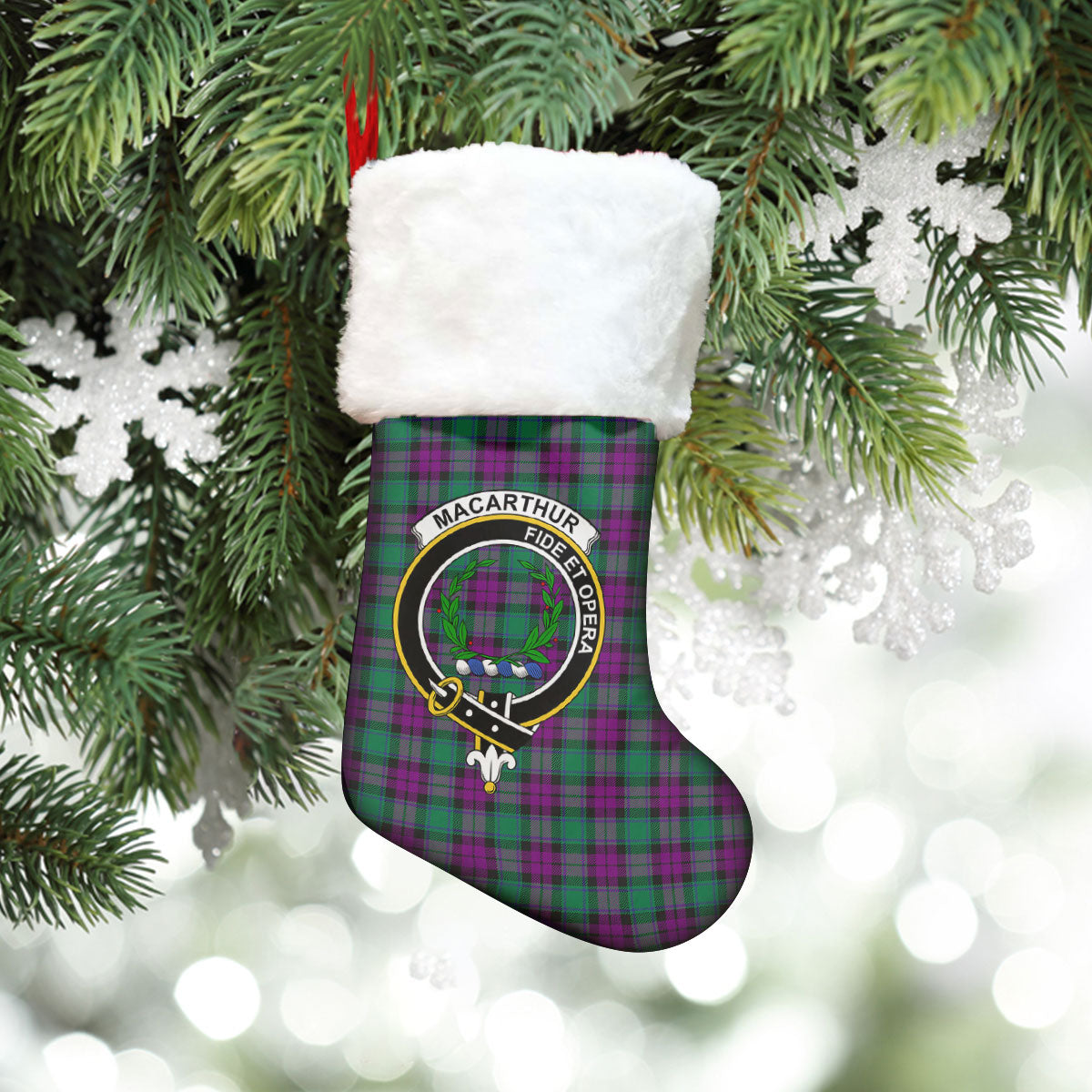 Clan MacArthur Milton Tartan Crest Christmas Stocking GA20 MacArthur Milton Tartan Tartan Stocking   