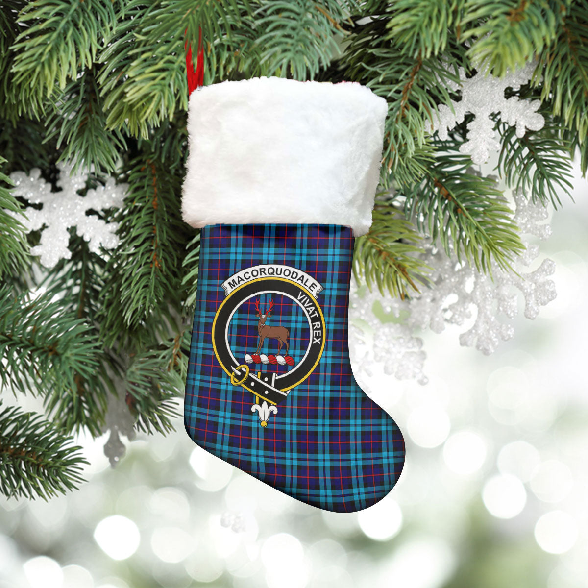 Clan MacCorquodale Tartan Crest Christmas Stocking RH25 MacCorquodale Tartan Tartan Stocking   