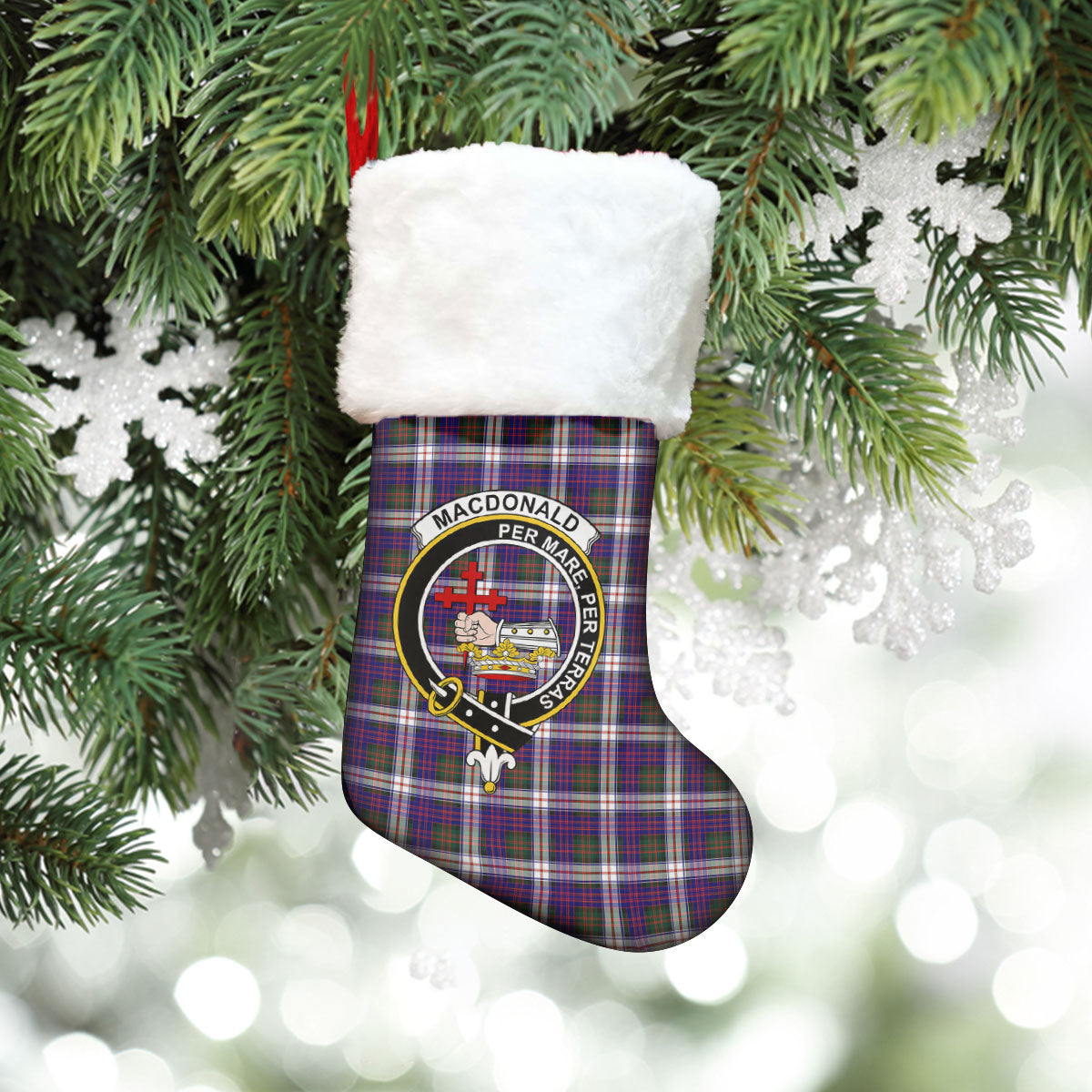 Clan MacDonald Dress Modern Tartan Crest Christmas Stocking HI93 MacDonald Dress Modern Tartan Tartan Stocking   