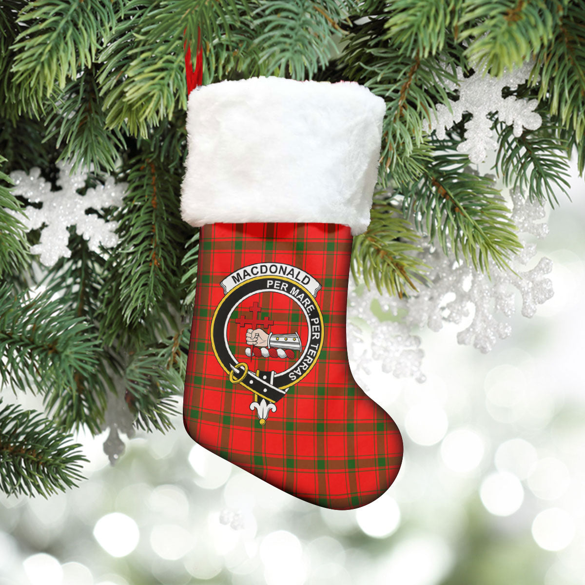 Clan MacDonald of Sleat Tartan Crest Christmas Stocking GV44 MacDonald of Sleat Tartan Tartan Stocking   