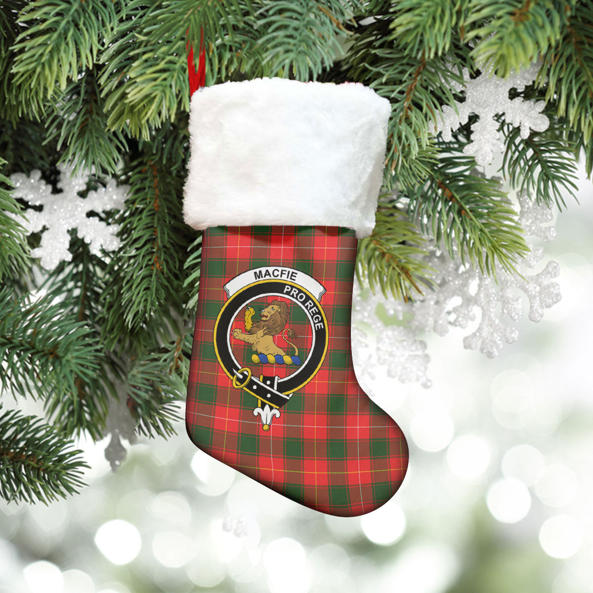 Clan MacFie Tartan Crest Christmas Stocking BI96 MacFie Tartan Tartan Stocking   