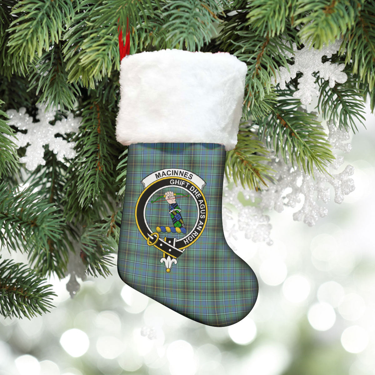 Clan MacInnes Ancient Tartan Crest Christmas Stocking TA41 MacInnes Ancient Tartan Tartan Stocking   