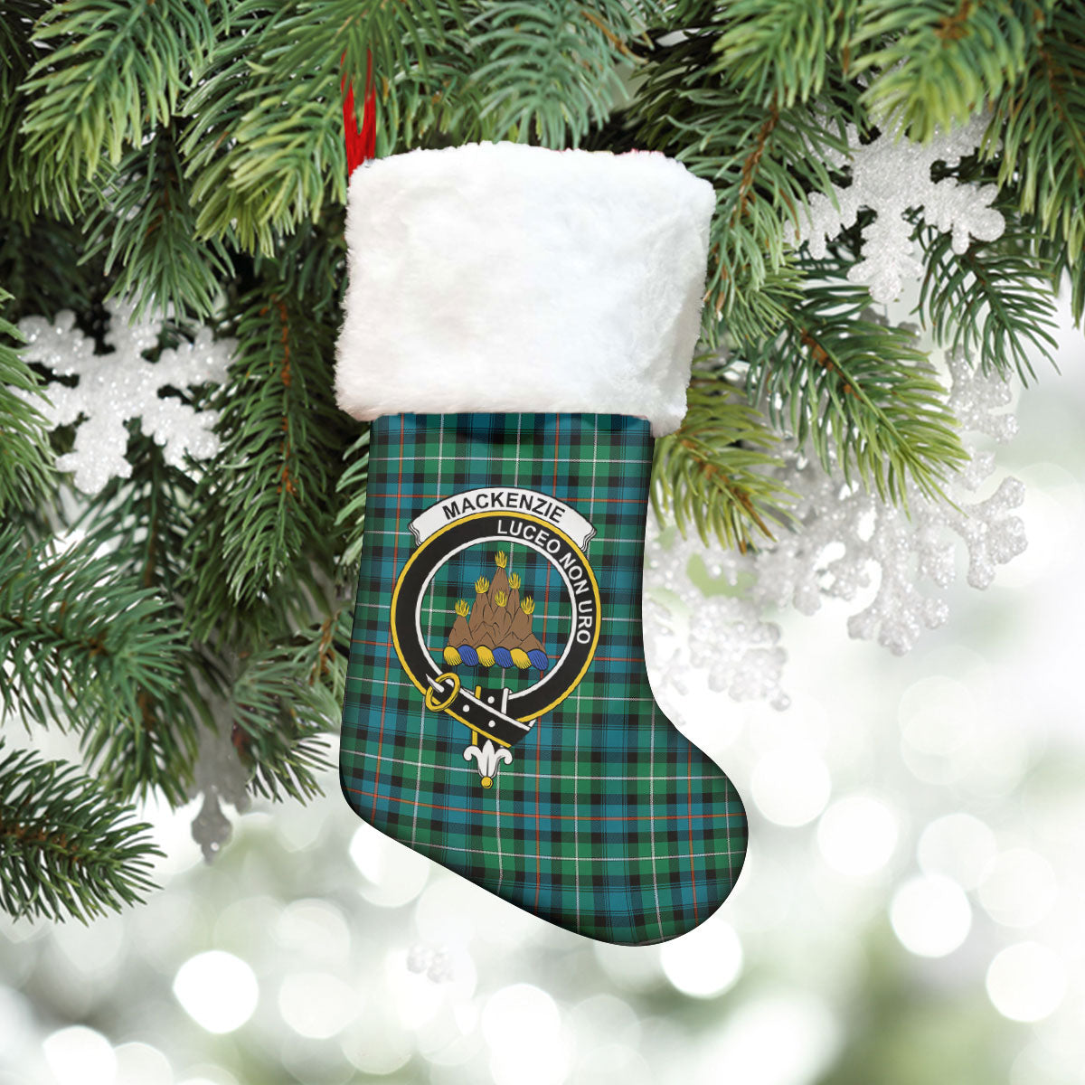 Clan MacKenzie Ancient Tartan Crest Christmas Stocking QQ39 MacKenzie Ancient Tartan Tartan Stocking   