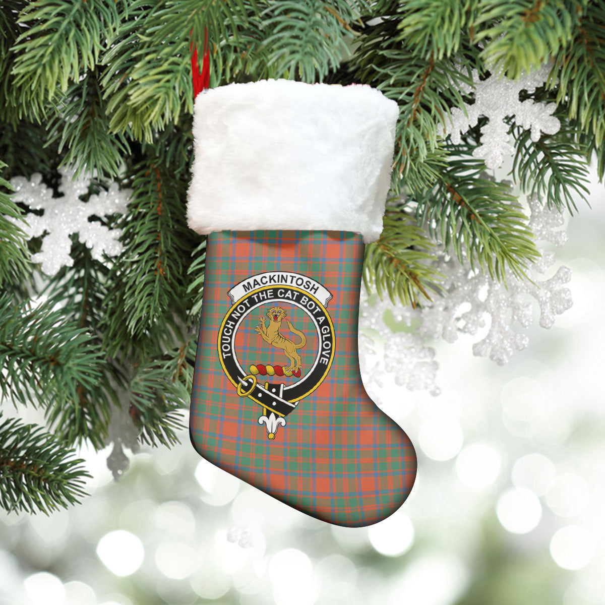 Clan MacKintosh Ancient Tartan Crest Christmas Stocking UD57 MacKintosh Ancient Tartan Tartan Stocking   