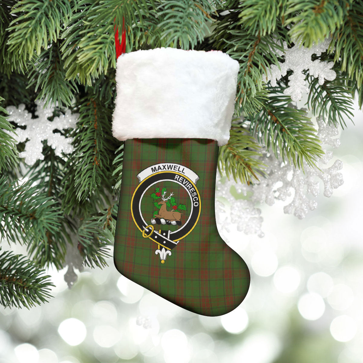 Clan Maxwell Hunting Tartan Crest Christmas Stocking AB69 Maxwell Hunting Tartan Tartan Stocking   