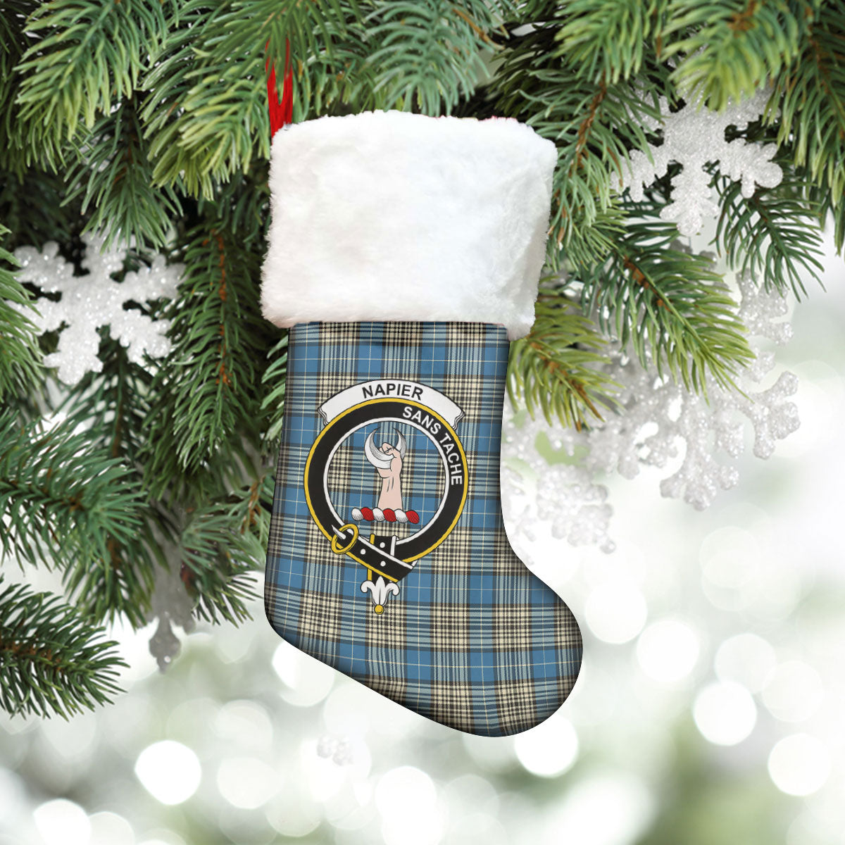 Clan Napier Ancient Tartan Crest Christmas Stocking YD78 Napier Ancient Tartan Tartan Stocking   