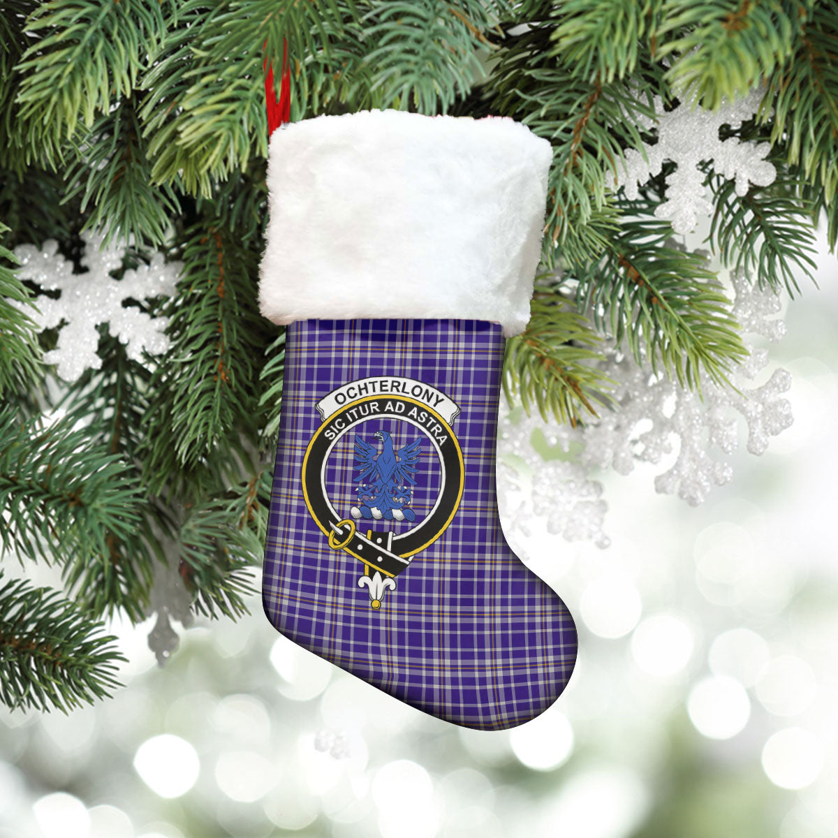 Clan Ochterlony Tartan Crest Christmas Stocking KE69 Ochterlony Tartan Tartan Stocking   