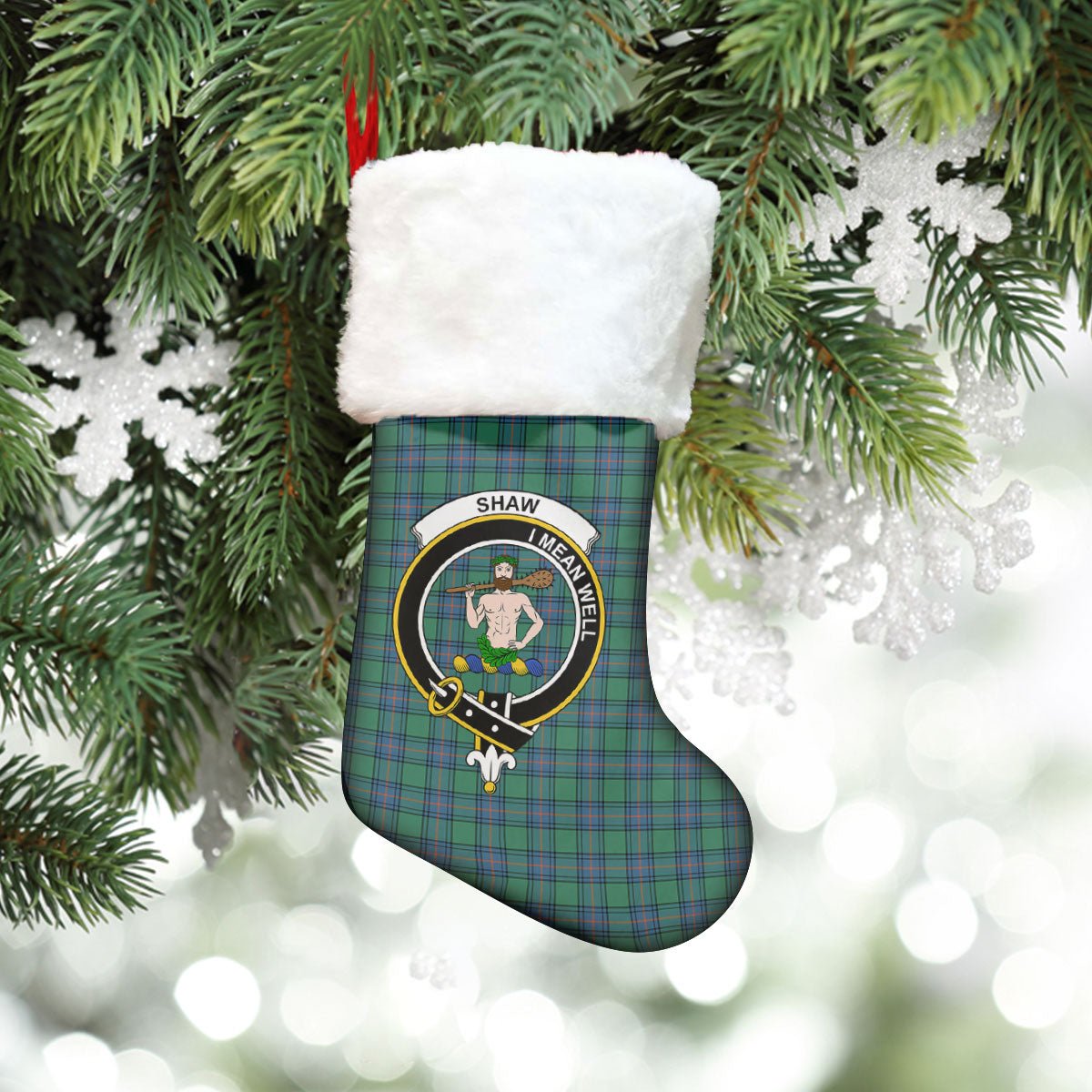 Clan Shaw (of Sauchie) Tartan Crest Christmas Stocking EB64 Shaw (of Sauchie) Tartan Tartan Stocking   