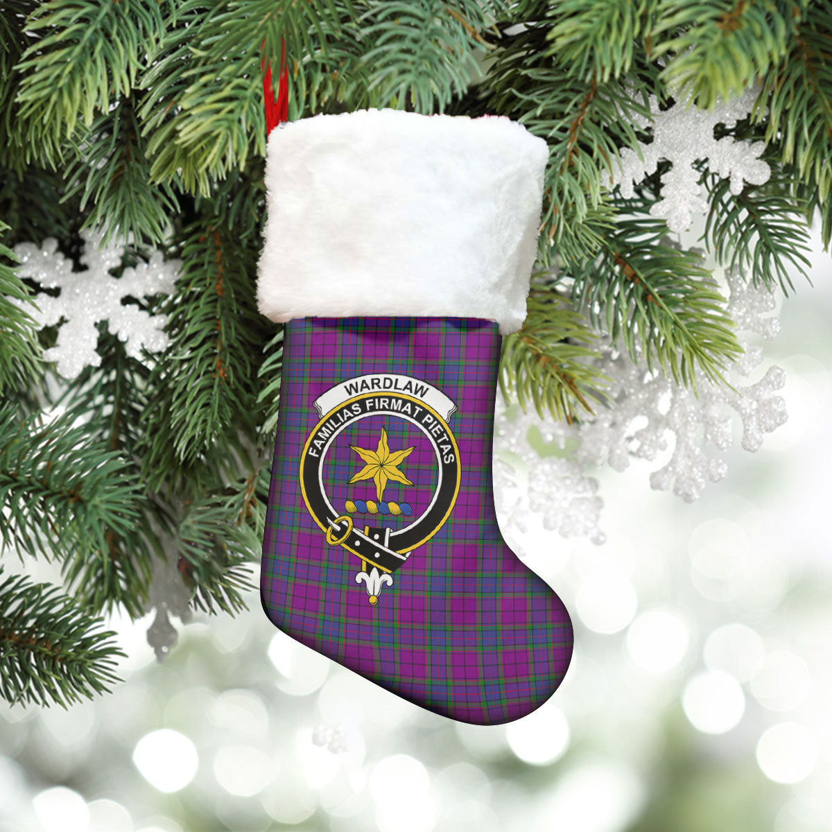 Clan Wardlaw Modern Tartan Crest Christmas Stocking EX44 Wardlaw Modern Tartan Tartan Stocking   