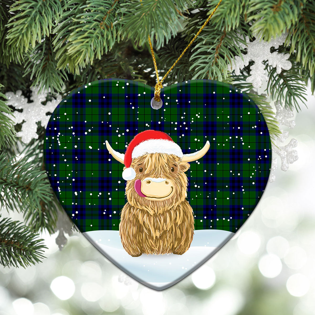 Clan Keith Modern Tartan Christmas Ceramic Ornament Highland Cows Style MY88 Keith Modern Tartan Tartan Ornament   